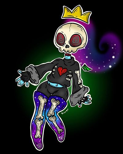 In all honesty I was 10 seconds away from deleting this whole sketch but I pulled off her head and replaced it with a skull a...