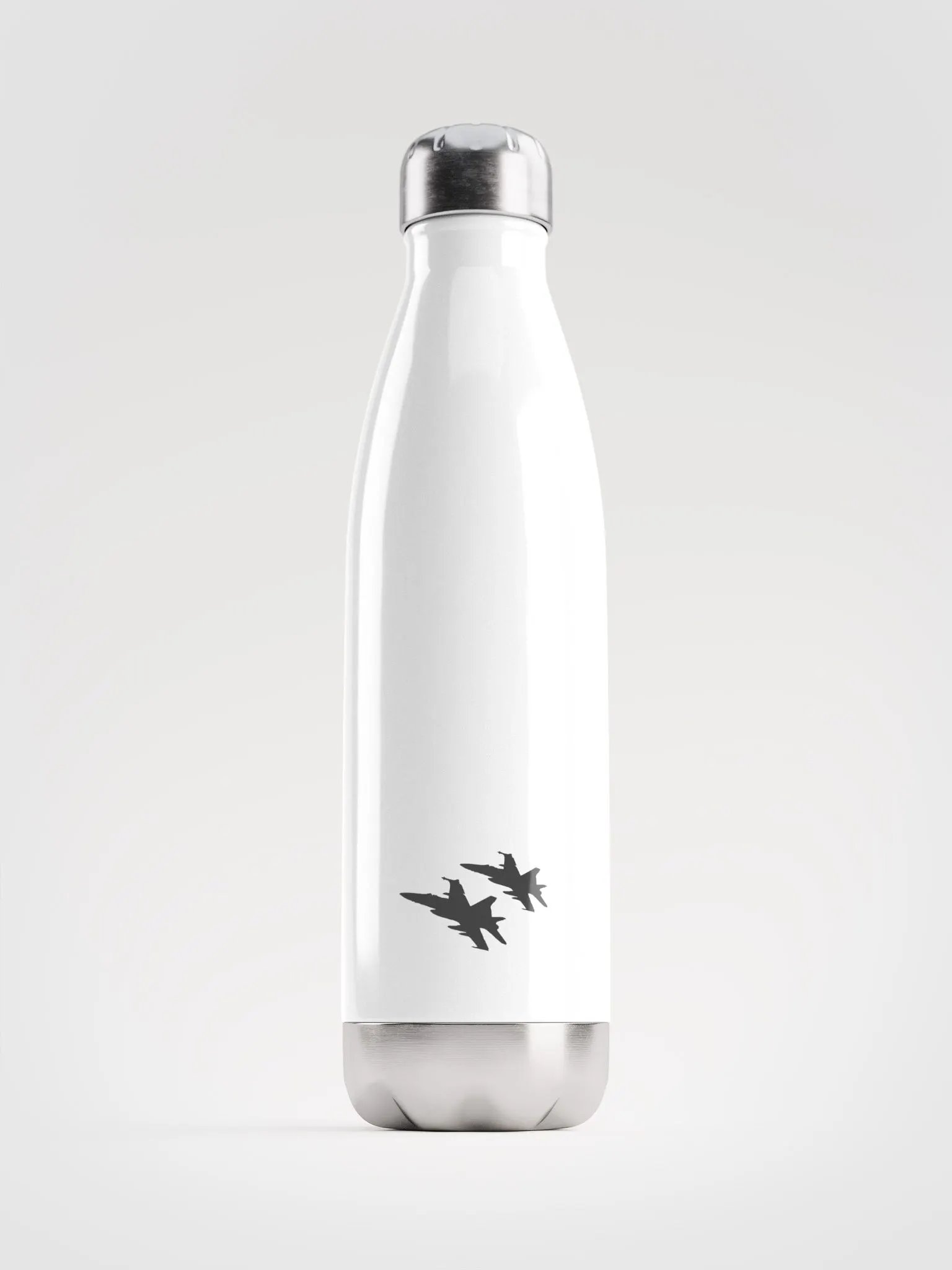 Twin Hornets Logo Water Bottle, White product image (1)