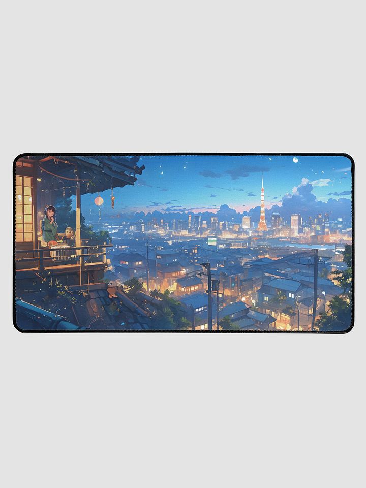 Japanese Cityscape Painting Deskmat product image (1)