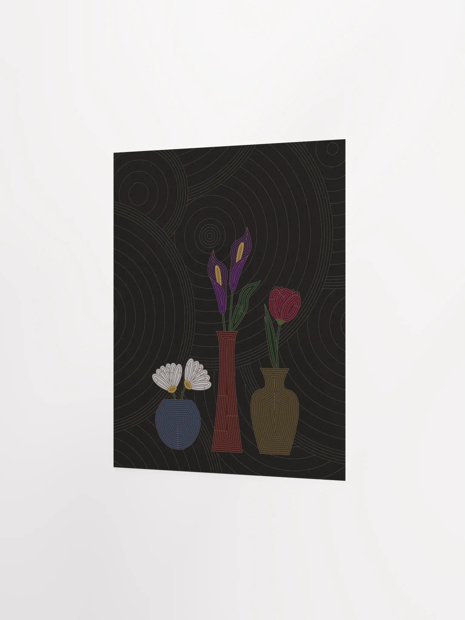 Simple line art flowers in vases (Poster) product image (2)