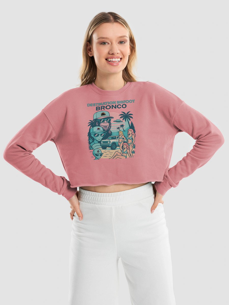 Destination Bigfoot Bronco Best Friend's Bella+Canvas Women's Fleece Crop Sweatshirt (Multiple Colors Available) product image (27)