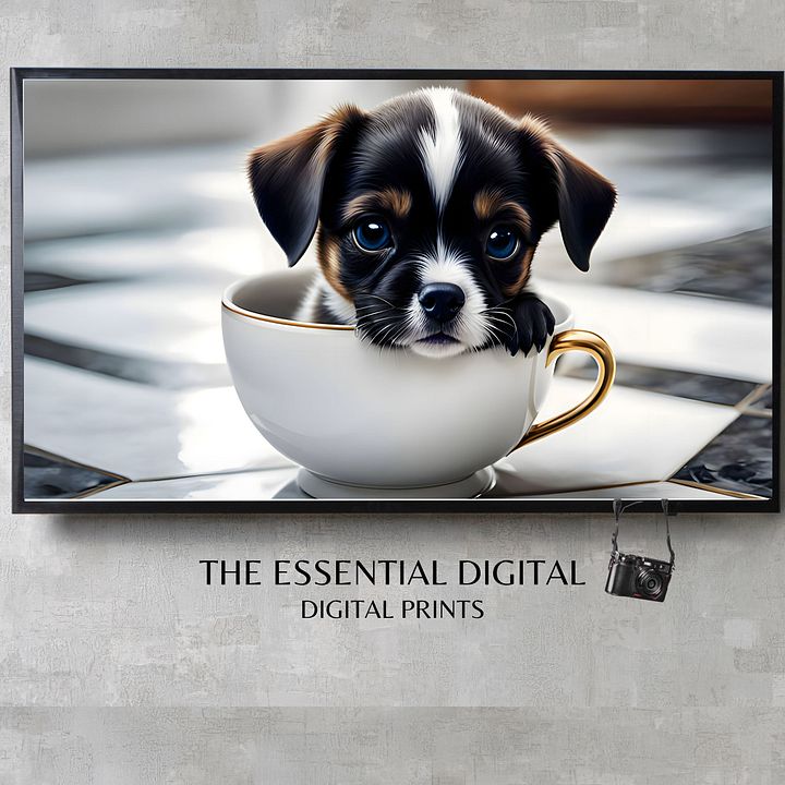 Pup In A Cup TV Frame Art product image (1)
