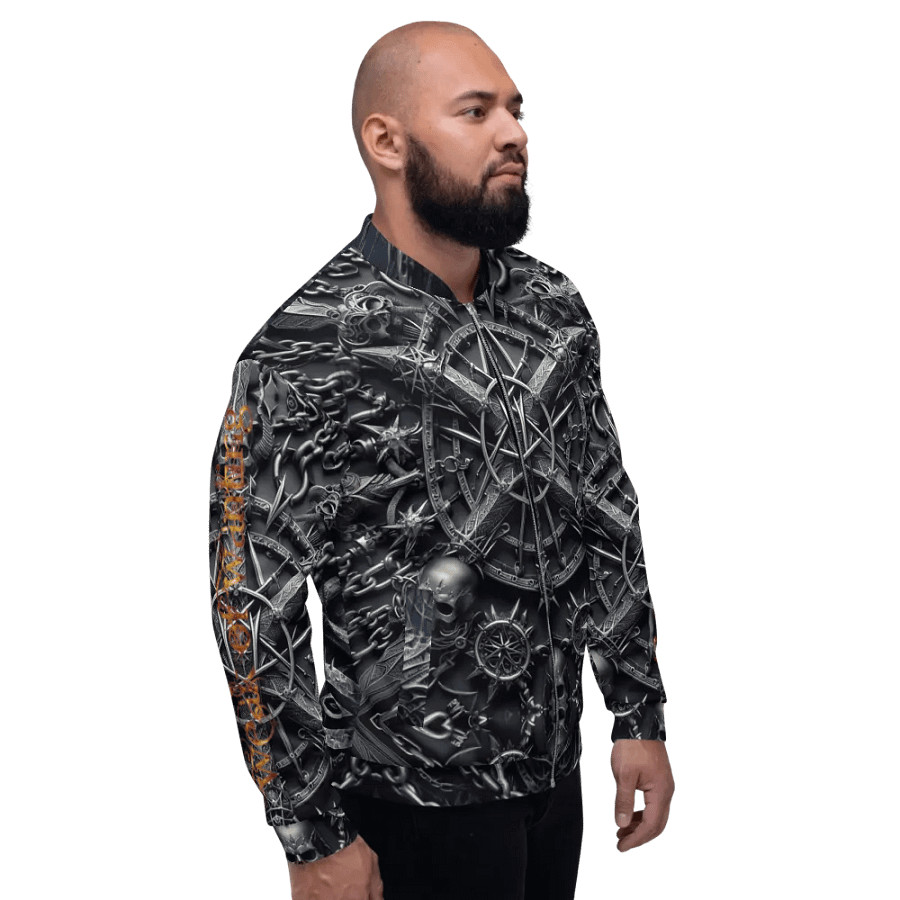 Weak Of Wanting Gothic Logo Bomber Jacket product image (4)