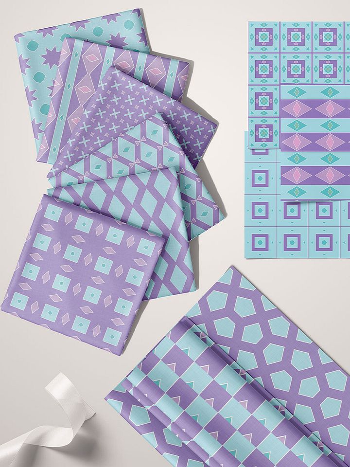 Abstract Pastels Pattern Pack 3 - Purple and Aqua product image (1)