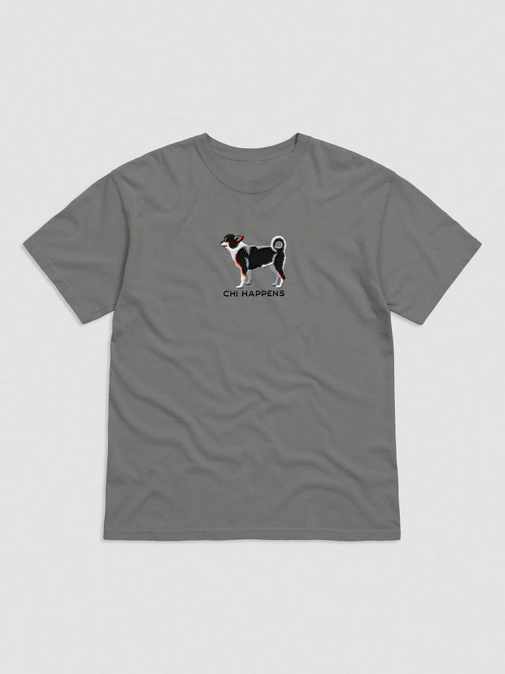 Chi Happens T-Shirt(Embroidered) of a Chihuahua(Tricolor) product image (1)