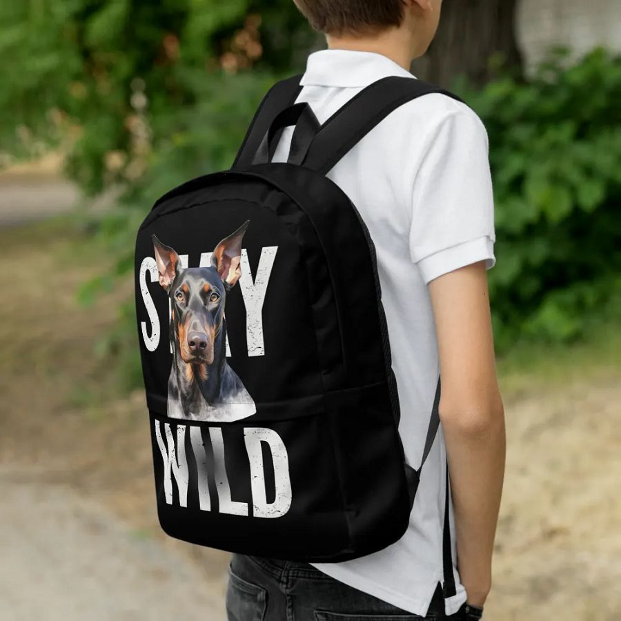 Stay Wild Doberman All-Over Print Backpack product image (3)
