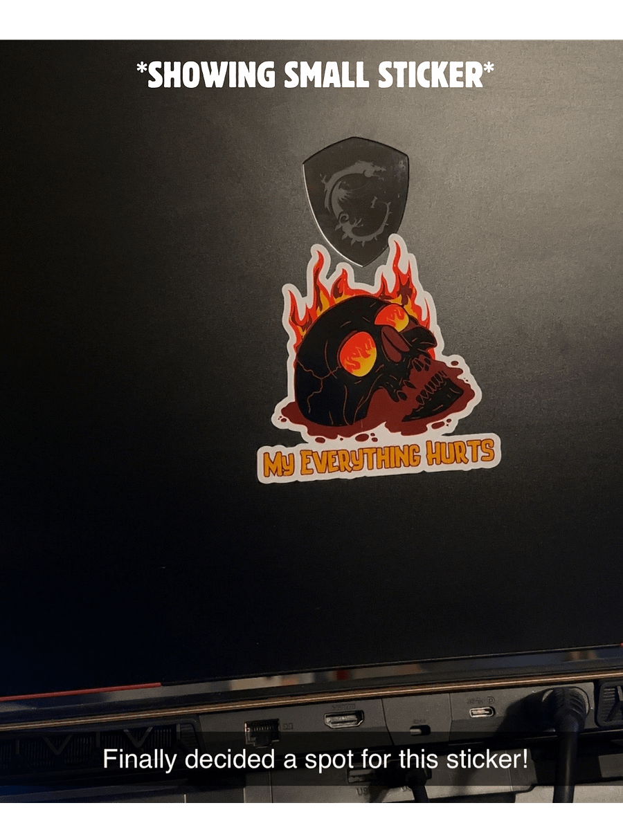 Large My Everything Hurts! Red Skull Sticker product image (2)
