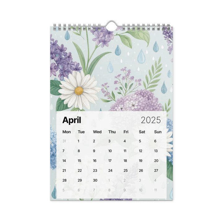 SEAMLESS FLORAL PATTERN WALL CALENDAR 2025 product image (1)
