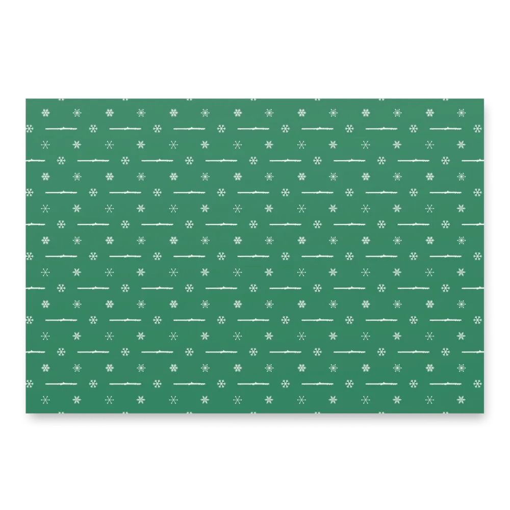 Flutes and Snowflakes - Alto Flute - Green Gift Wrap Paper product image (4)