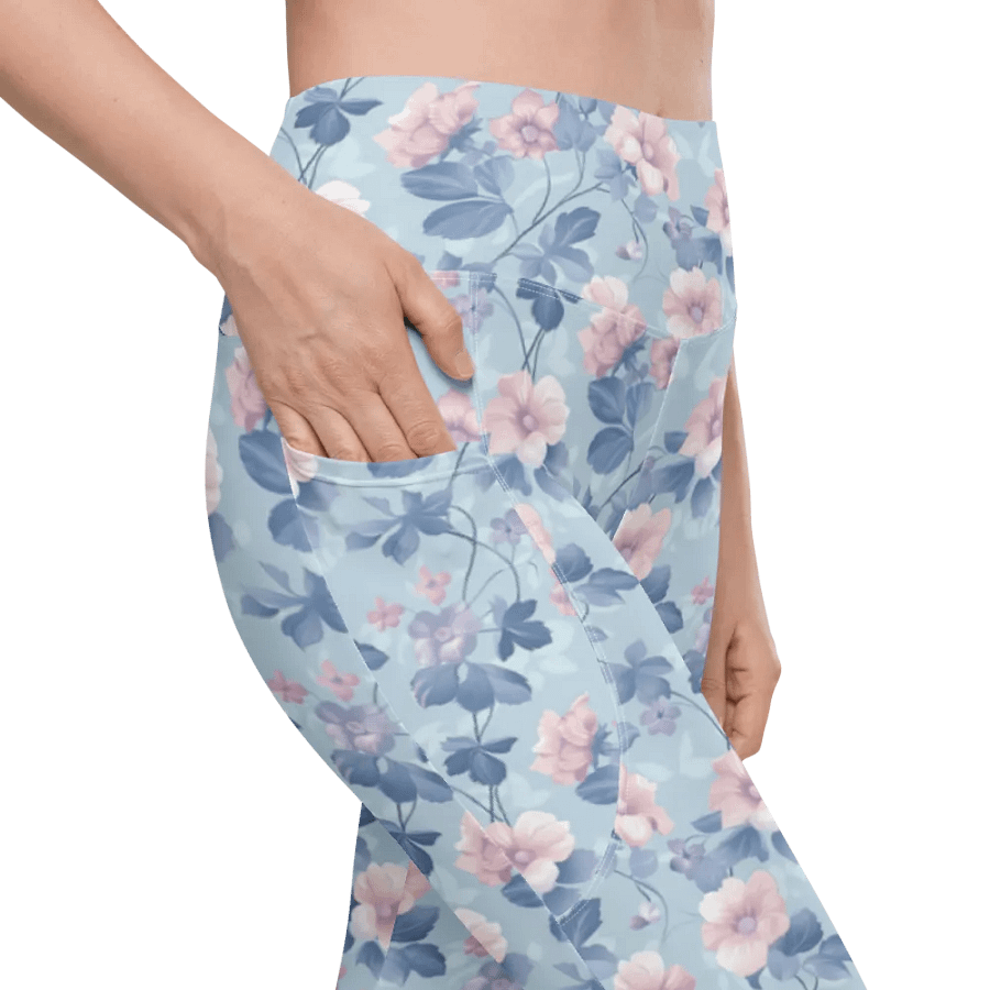 Serene Blue Blossoms Leggings product image (10)