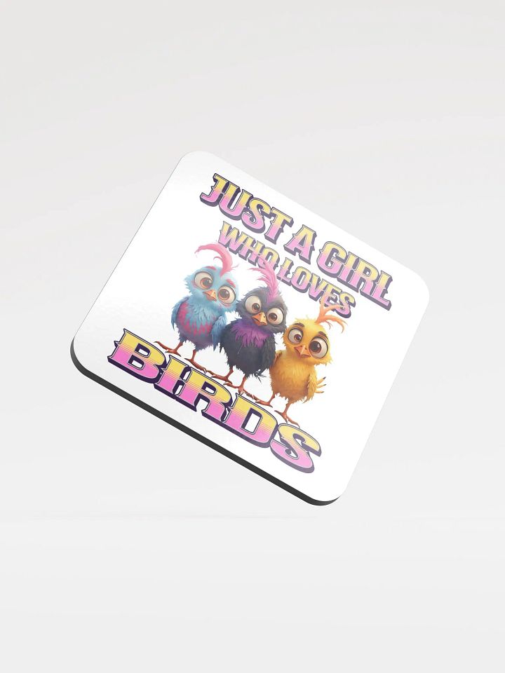 Just A Girl Who Loves Birds Whimsical Cork Coaster product image (2)