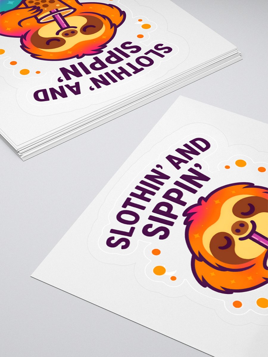 Slothin’ and Sippin’ – 3" Boba Sloth Sticker | Sloths Having Snacks Collection product image (4)