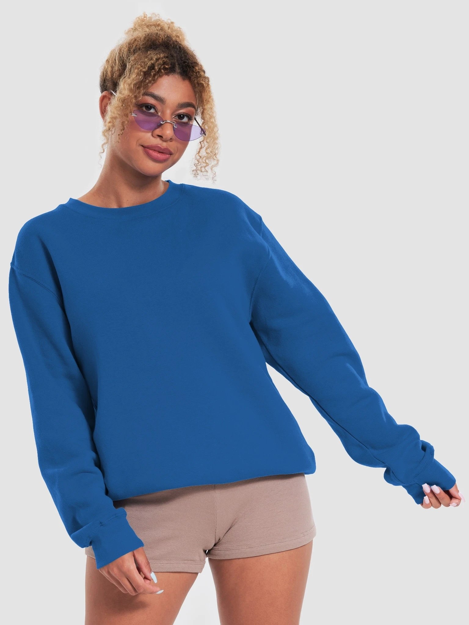 Plain Color Royal Blue Sweatshirt product image (1)