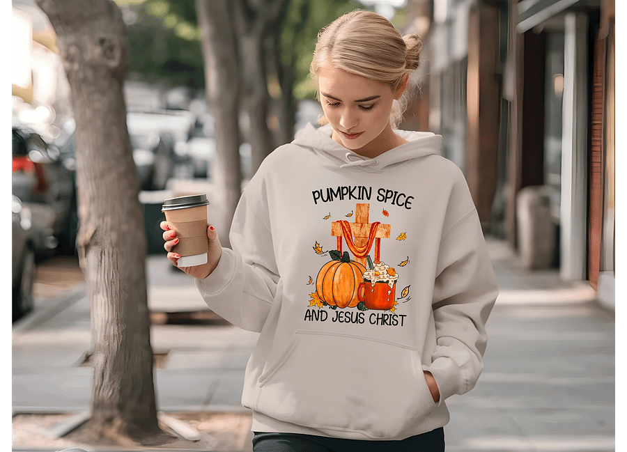 Pumpkin Spice and Jesus Christ Hoodie product image (1)