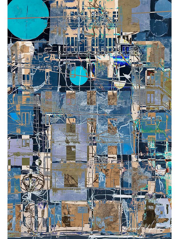 'Harmony in Hues' by Edward Martin : Abstract Geometric Poster product image (1)