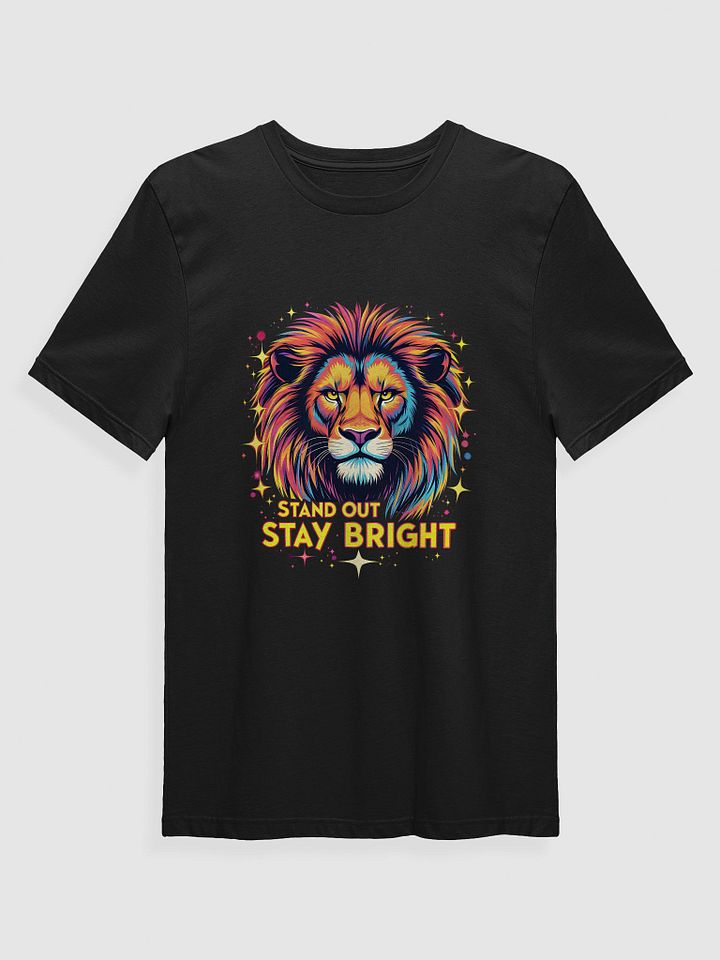 Bold Neon Lion Graphic Tee - Supersoft Slim Fit Cotton Shirt - Futuristic Glow Shirt product image (1)