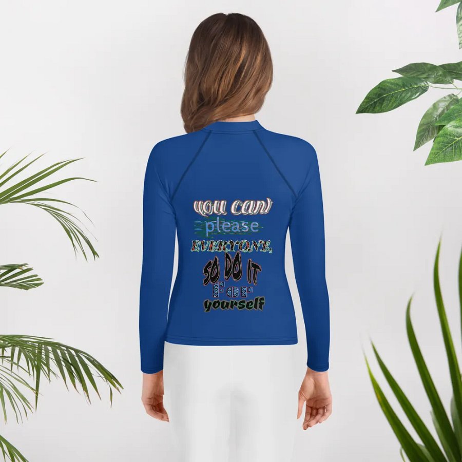 You Cant Please Everyone, So Do It For Yourself - Dark Cerulean - Youth Rash Guard product image (12)