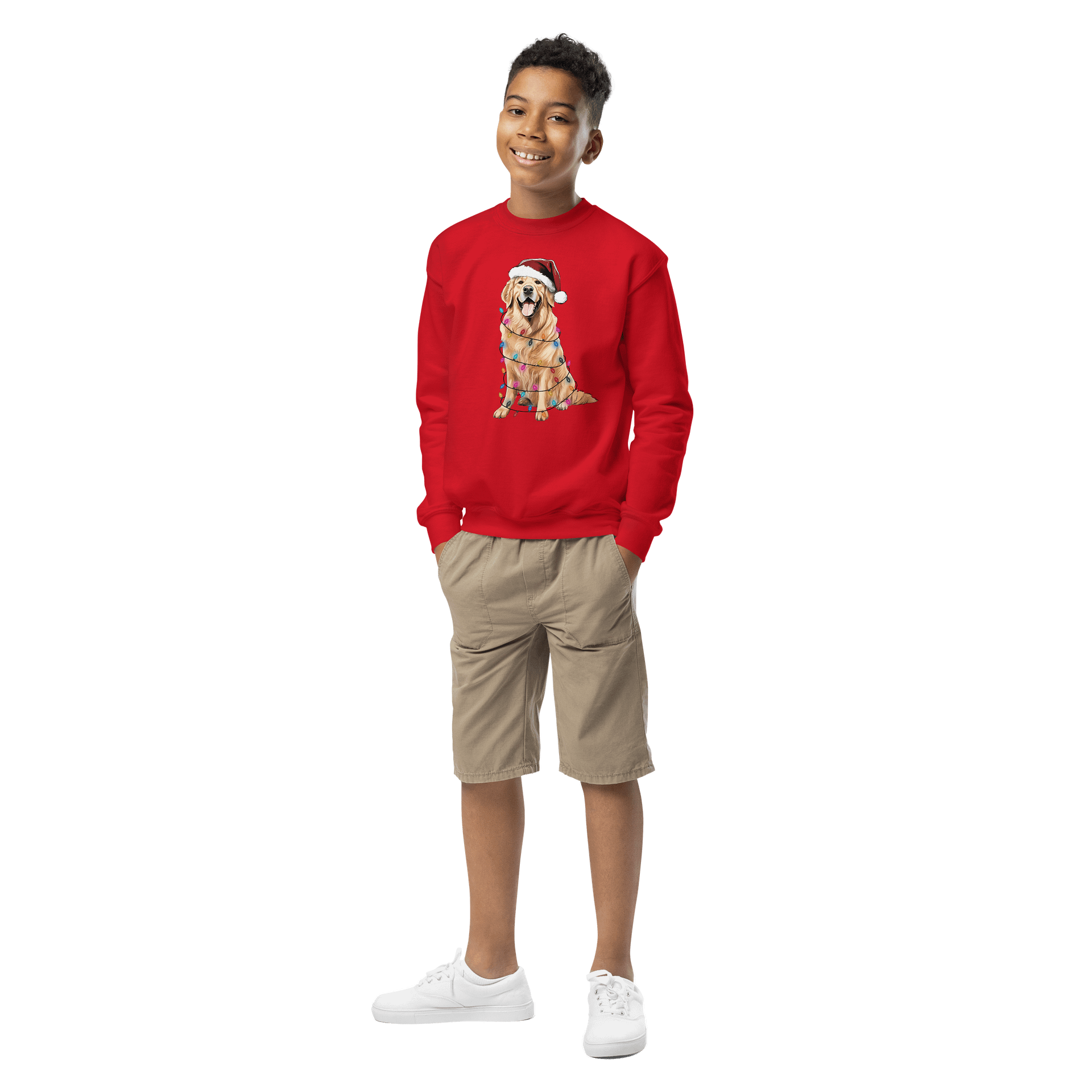 Funny Christmas Golden Retriever Youth Sweatshirt product image (3)