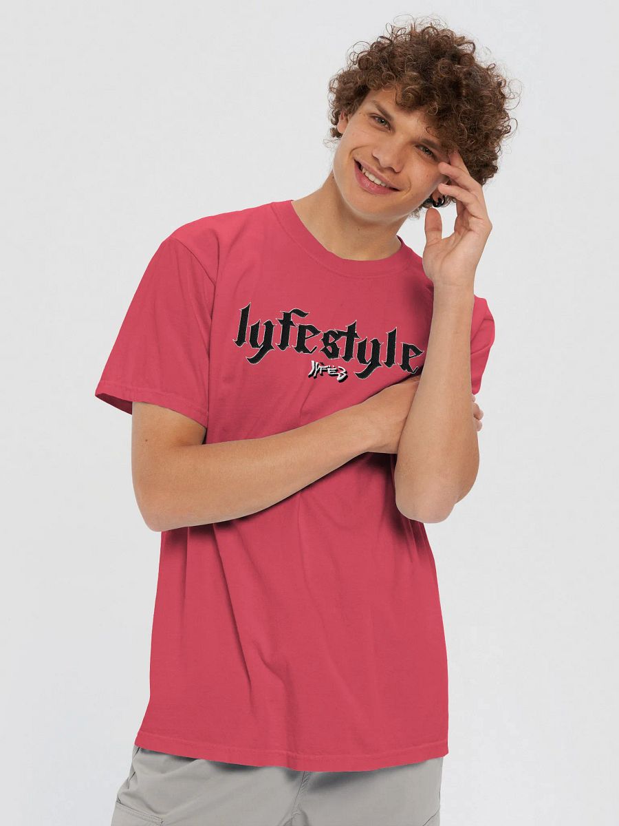 LYFË3 STITCHED HEAVYWEIGHT LYFESTYLE TEE LIGHT RED product image (3)