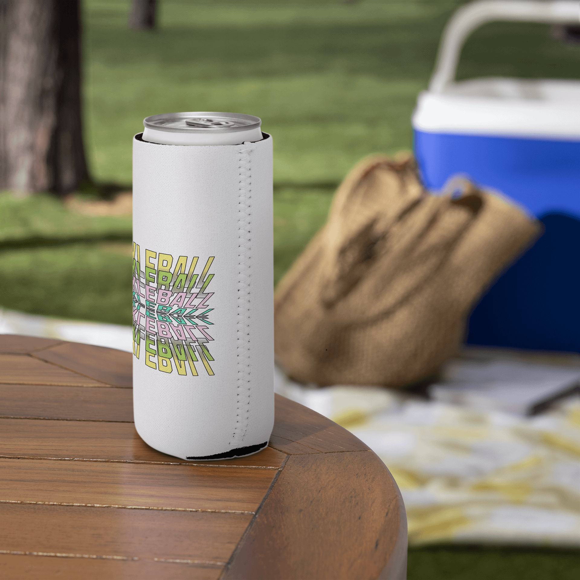 Pickleball Stacked Reflective Coozie Can Cooler product image (5)