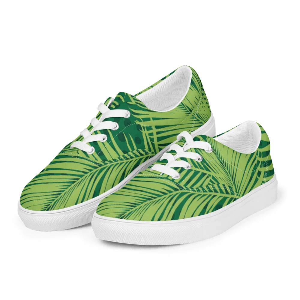 Tropical Leaf Lace-Up Canvas Shoes product image (4)