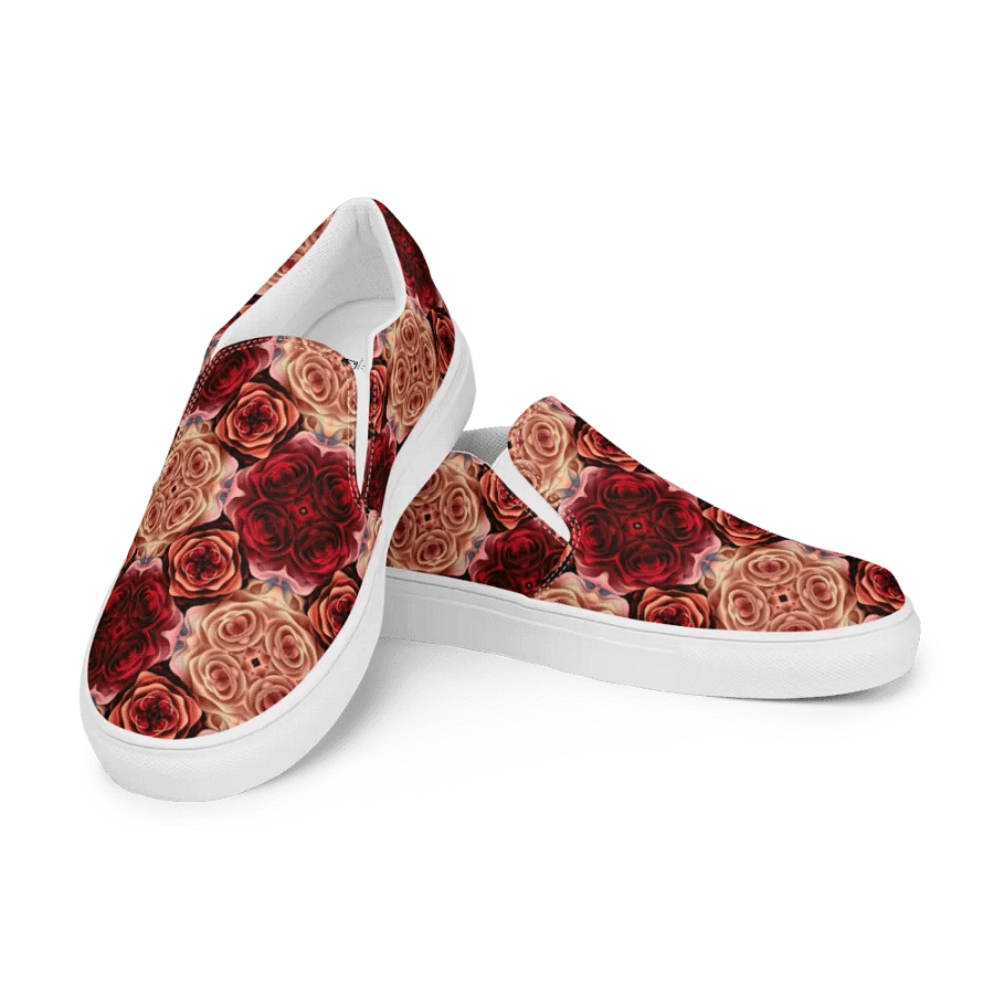 Rose Bouquet Women's Slip-On Canvas Shoes product image (10)