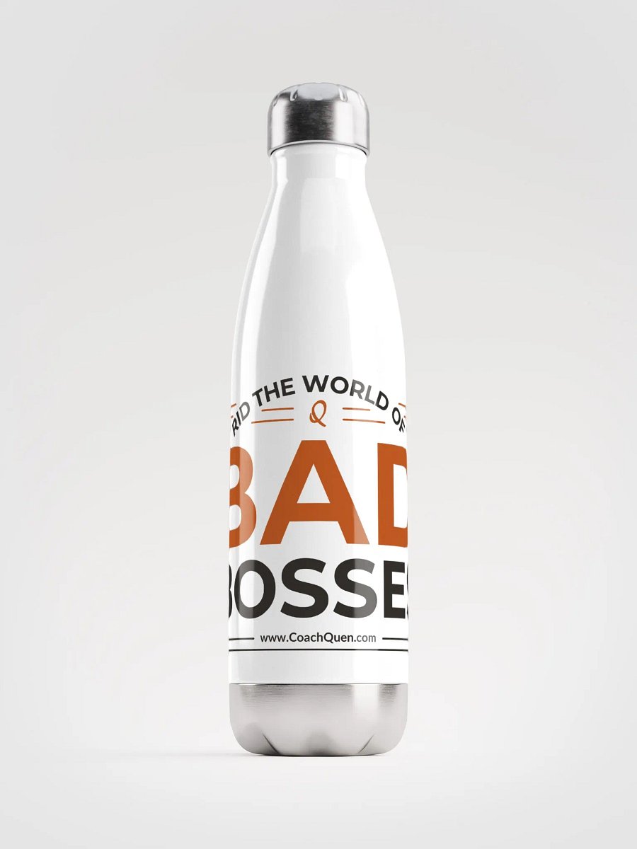 Rid the World of Bad Bosses Black Logo Stainless Steel Water Bottle product image (2)