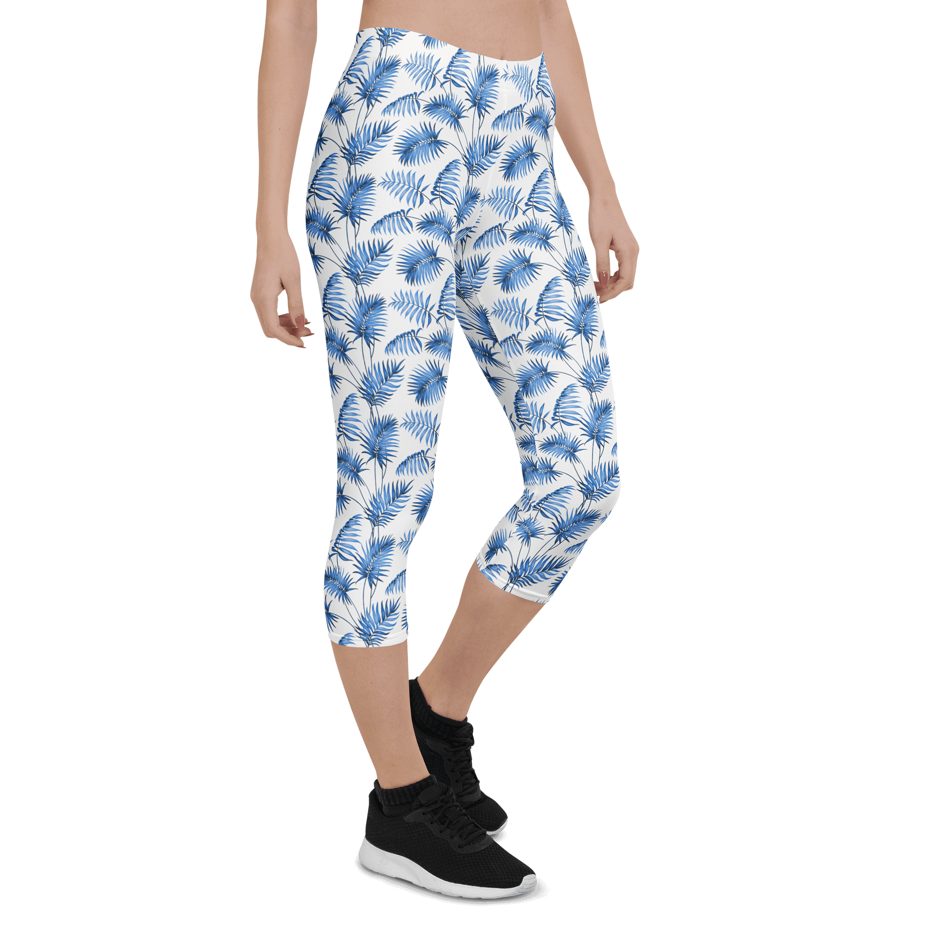Stylish Fern Fusion Custom Capri Leggings for Everyday Wear product image (6)