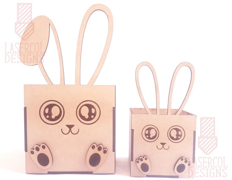 Easter Bunny Basket (Two Sizes, Two ear Styles) - Laser Cut Files product image (4)