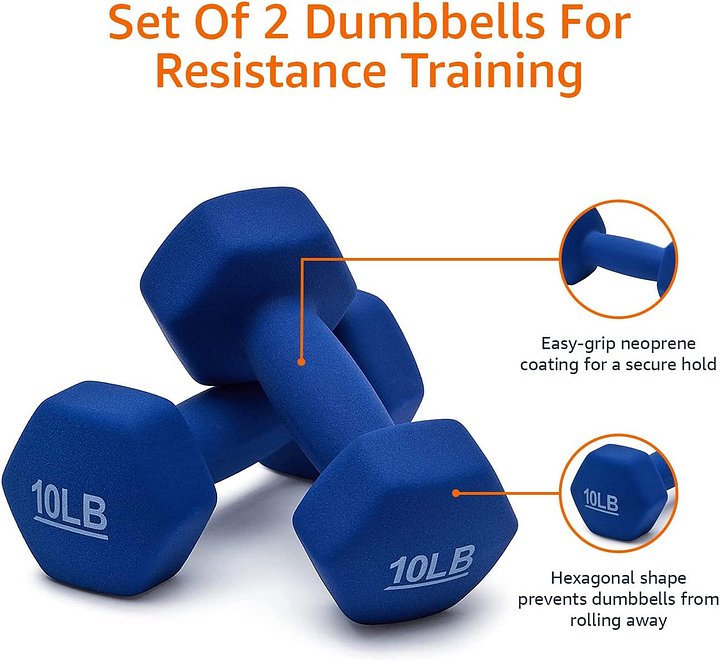Workout Dumbbell Hand Weight Neoprene Coated Hexagon product image (2)
