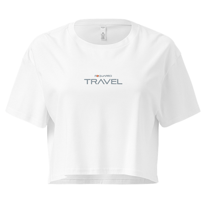 Premium Travel Crop Top - White w/ gray text product image (1)
