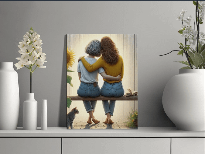 Mother and Daughter Heartwarming Moment of Connection Poster product image (1)