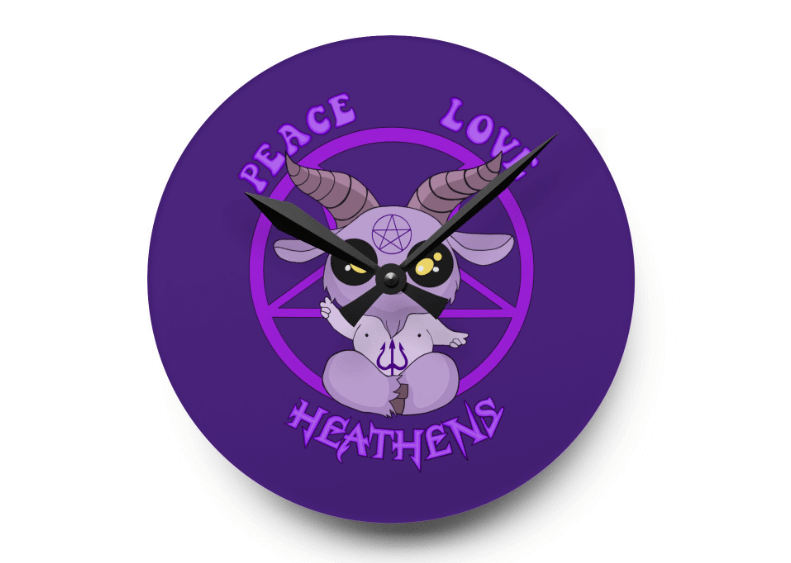 Peace, Love Heathens Wall Clock product image (11)