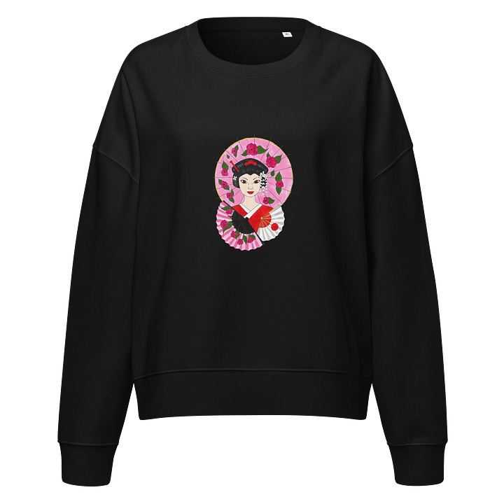 Japanese Geisha (art by Dina R.) acrylic painting - Women's Organic Crew Neck Sweatshirt product image (1)