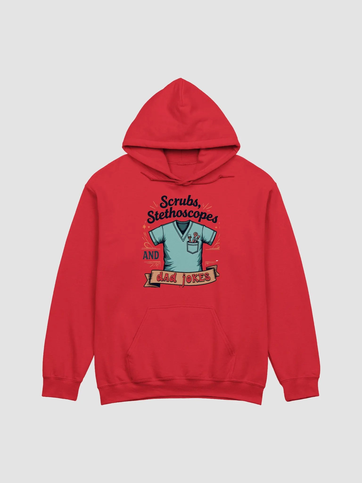 scrubs, stethoscope, and dad jokes, Hoodie product image (2)