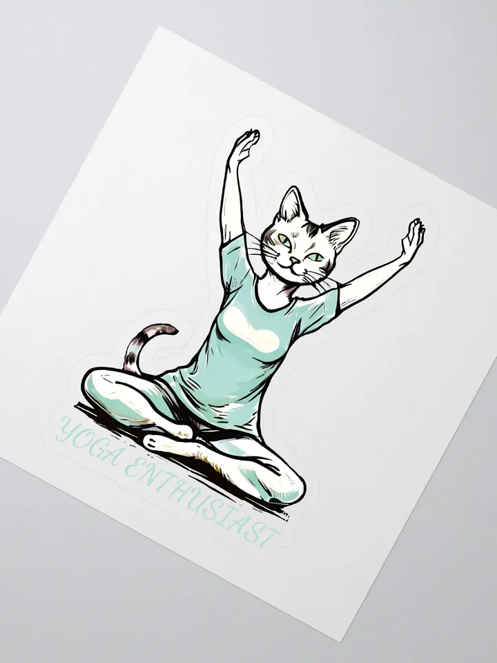Funny Yoga Cat Kiss Cut Stickers for Yoga Enthusiasts - Cute Yoga Pose Cat Sticker - Perfect Gift for Cat Lovers and Yoga Fans product image (2)