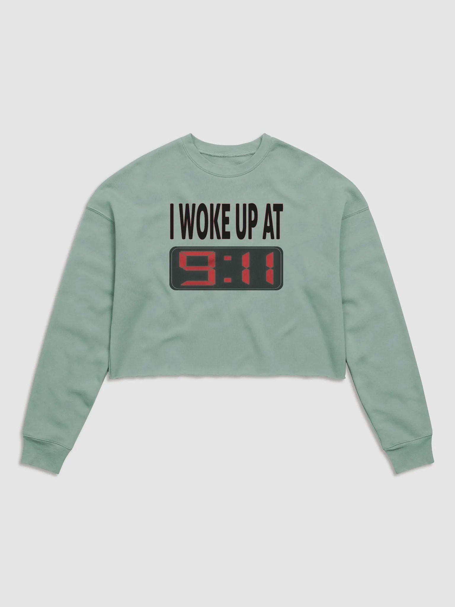 I Woke Up At 9:11 - Bella+Canvas Women's Fleece Crop Sweatshirt product image (2)