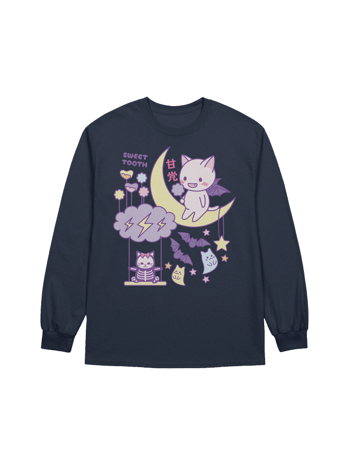 Kawaii Bat Kitty - Unisex Adult Long Sleeve T-shirt product image (1)