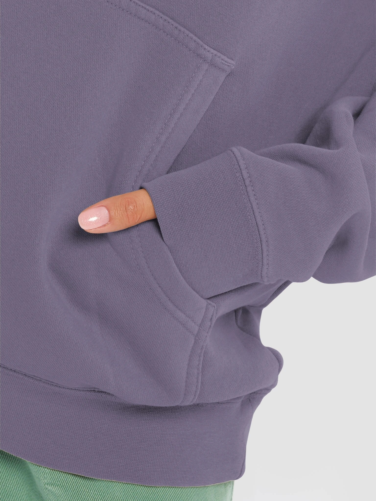 Plain Color Pigment Plum Hoodie product image (5)