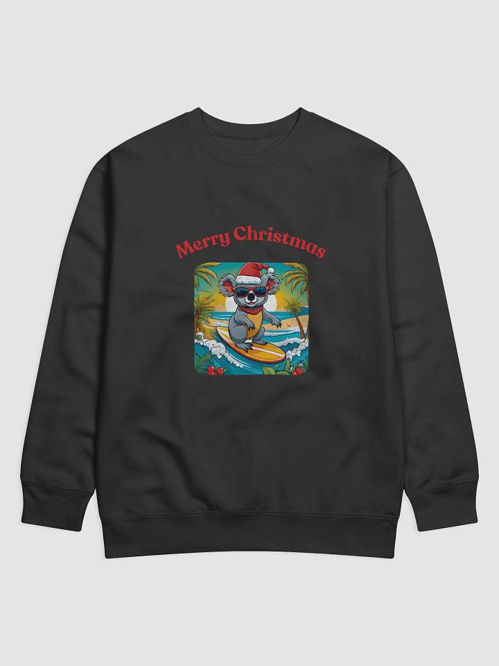 Festive Koala Surf Scene Merry Christmas Sweatshirt - Red product image (1)