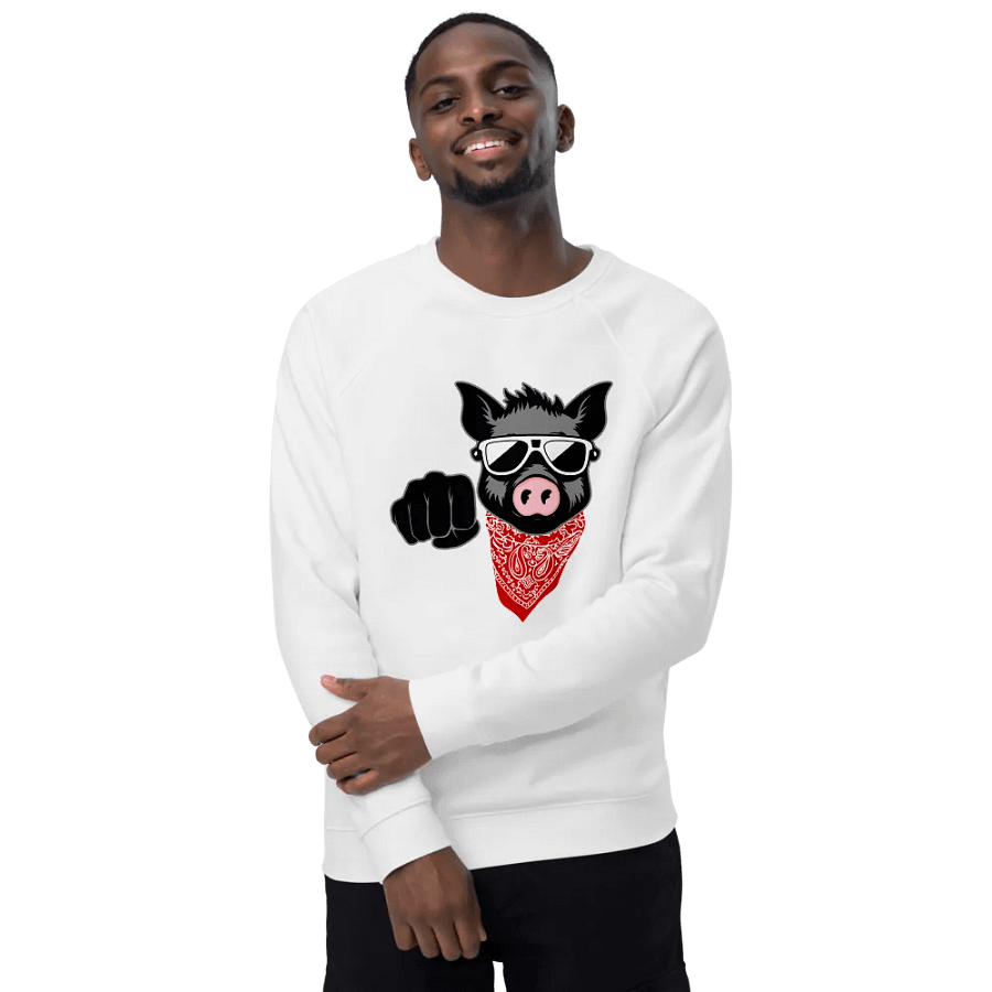 Kinky Fist Pig · organic raglan sweatshirt product image (4)