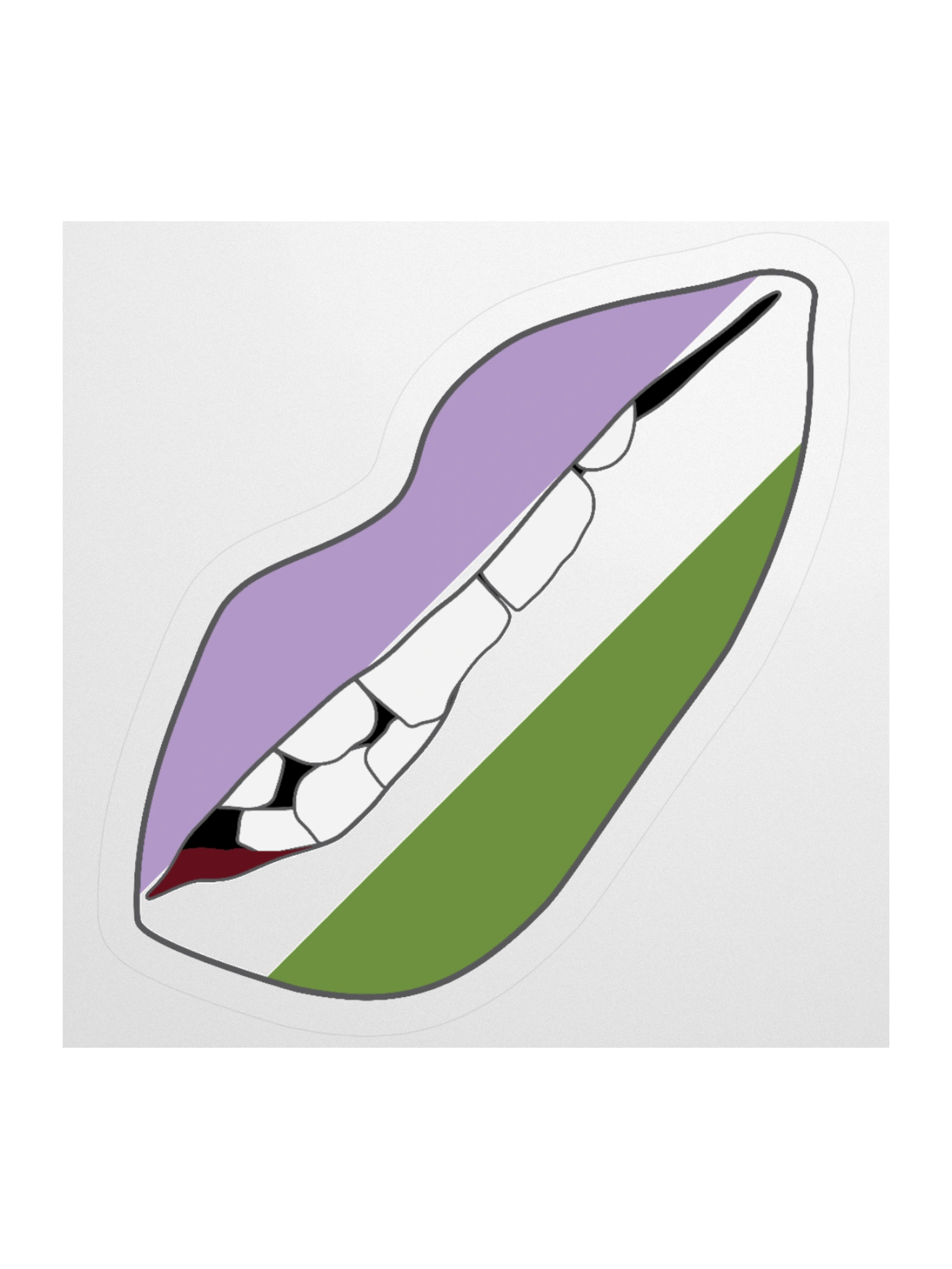 Genderqueer Pride Flag Biting Lips Sticker product image (2)