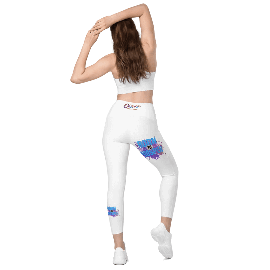 Born to Prosper White with prints Leggings product image (6)