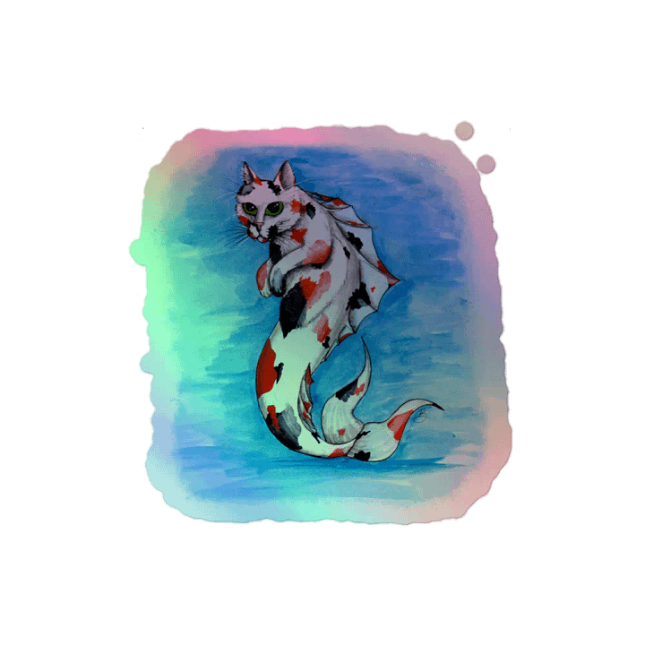 Mermeow Calico Holo Sticker product image (2)