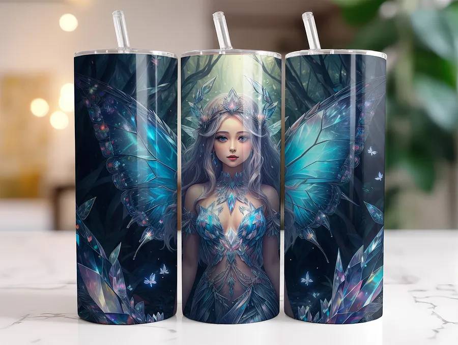 Crystal Night Fairy 20 oz Skinny Stainless Steel Tumbler - v2 product image (2)