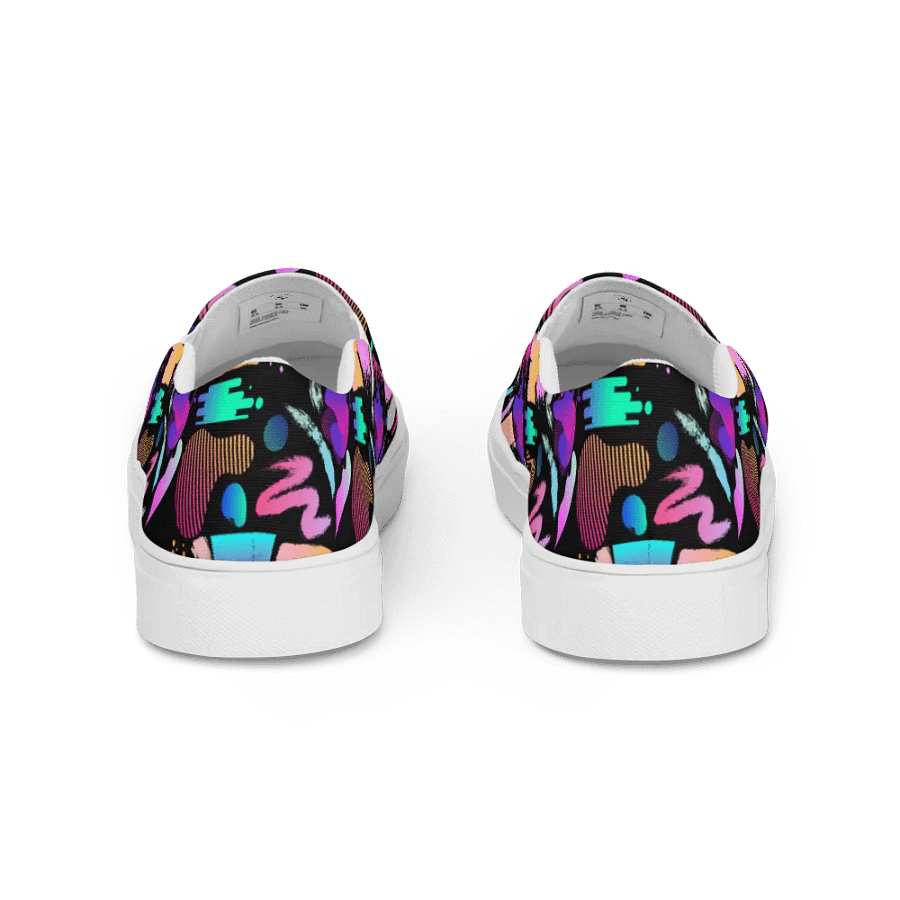90's Pattern Womens Canvas Slip-On Shoes | Retro Pattern Shoes product image (4)