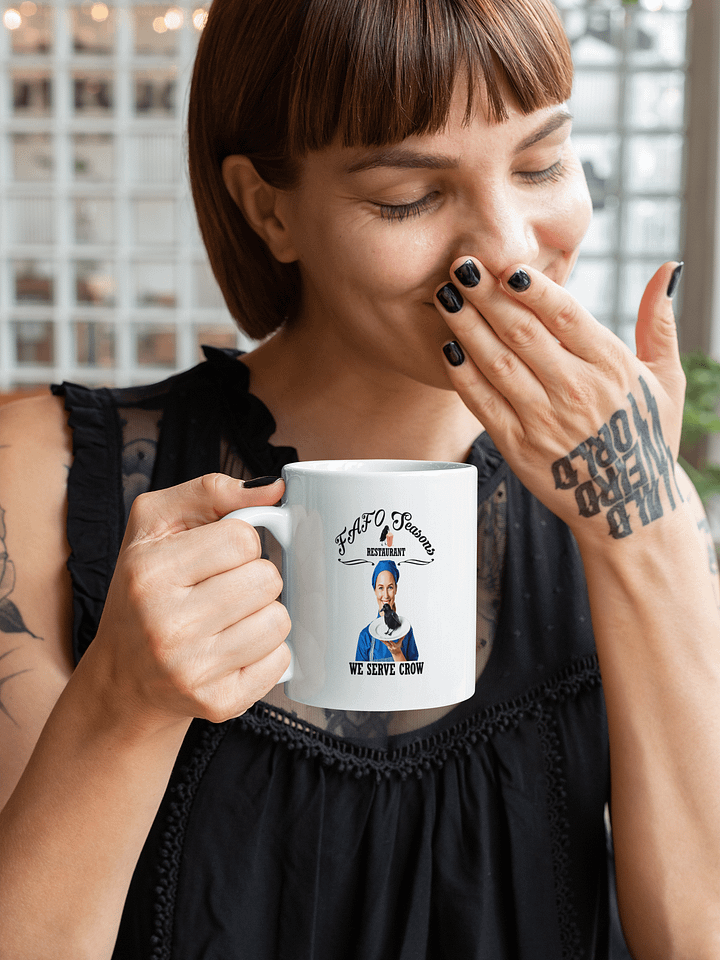 FAFO Seasons Restaurant - We Serve Crow - White Mug product image (2)