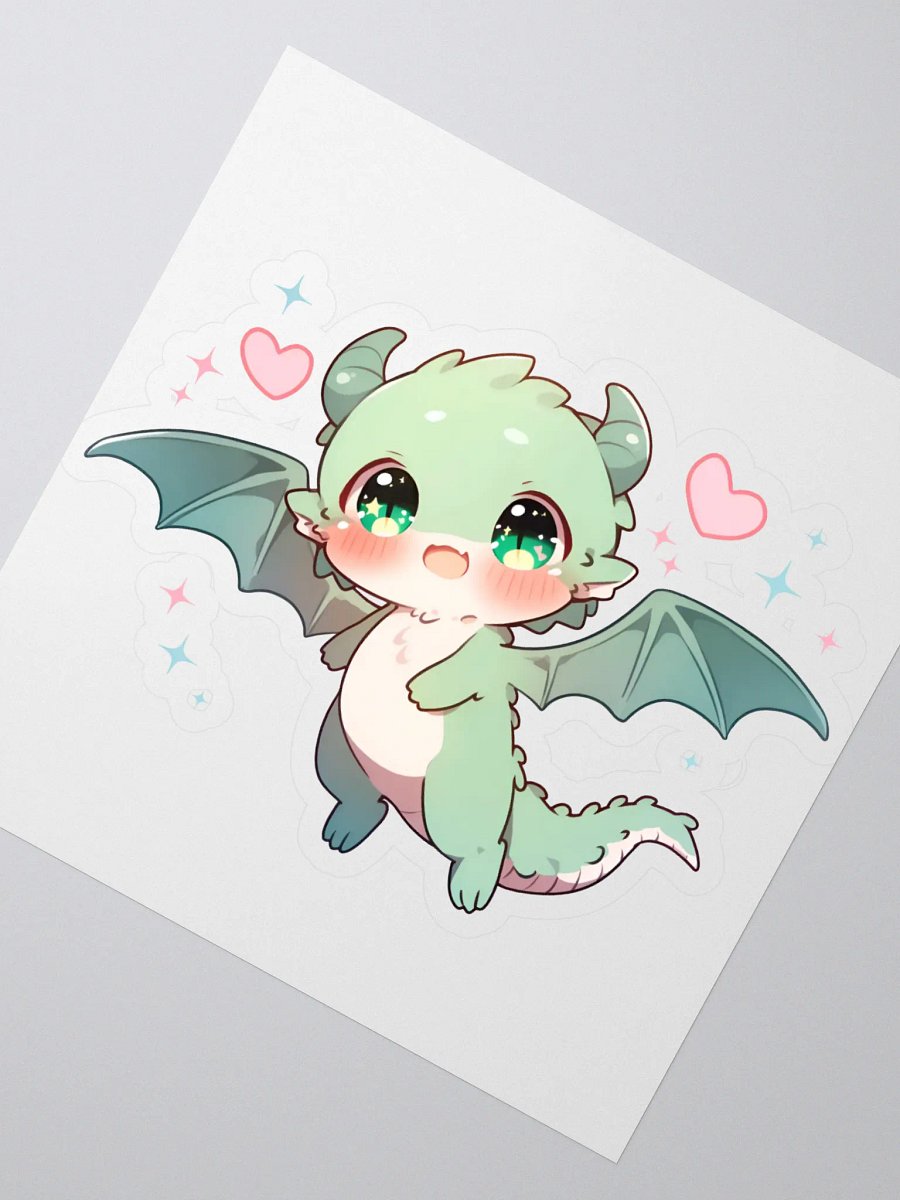 Cute Baby Dragon Sticker | Kawaii Fantasy Creature Decal | Adorable Chibi Dragon Vinyl Sticker for Laptop, Water Bottle, Planner product image (2)
