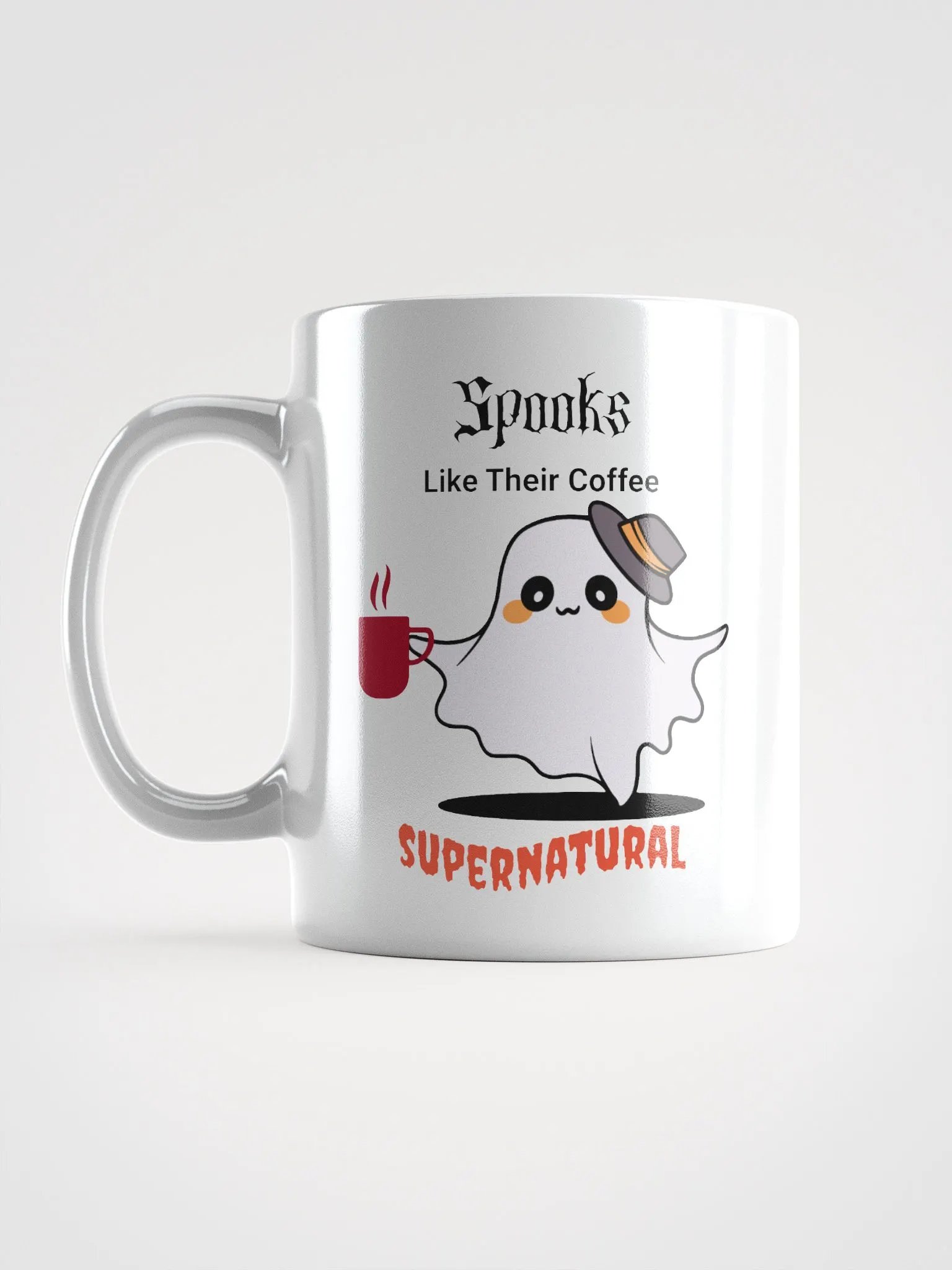Spooks Like Their Coffee Supernatural White Glossy Mug product image (16)