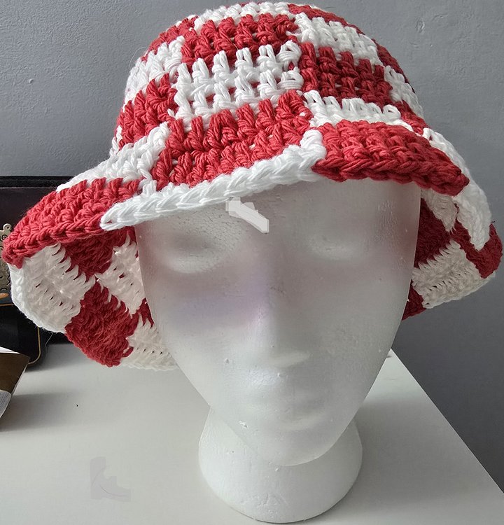 Child Size Red and White Checkered Bucket Hat product image (2)
